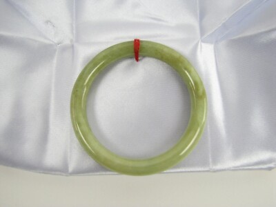 Echter natürlicher transluzenter runder Ewigkeitsarmreif grüne Jade 56 mm #1003
