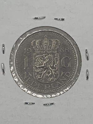 1968 Netherlands 1 One Gulden Juliana Koningin Der Nederlanden