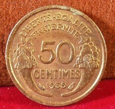 Coin France Francia, Morlon, 50 Centimes, 1939, Paris