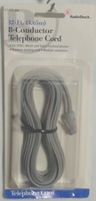 Vntg Radio Shack 8-Conductor Telephone Cord 12-FT 3.65m 