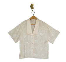 VTG 90s Victorias Secret Gold Label Satin Floral Pajama Top M Retro Y2K Shirt