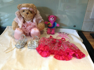 BUILD A BEAR/BEAR FACTORY BALLETT/PRINZESSIN KLEIDUNG BÄR mit KLEINEM BRATENBÄR
