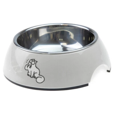 Karlie Simon's Cat Katzennapf hellgrau 14 cm Edelstahl 160 ml Katzenbedarf - Bild 1 von 4