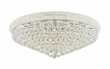 Large Chrome Flush Mount 20 Light Crystal Living or Dining Room Lighting 36"