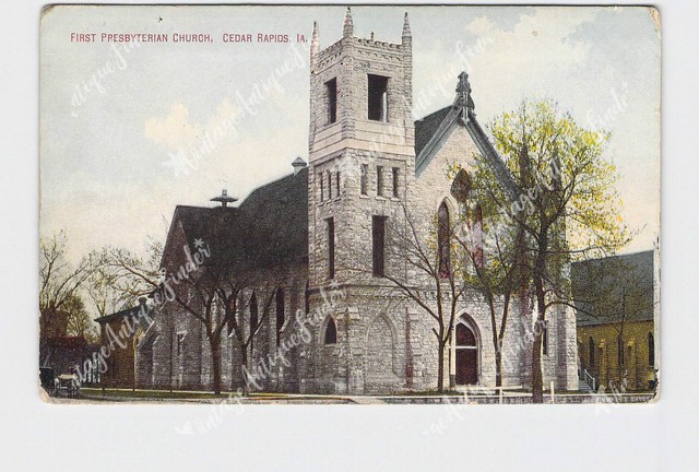 PPC POSTCARD IOWA CEDAR RAPIDS FIRST PRESBYTERIAN CHURCH EXTERIOR