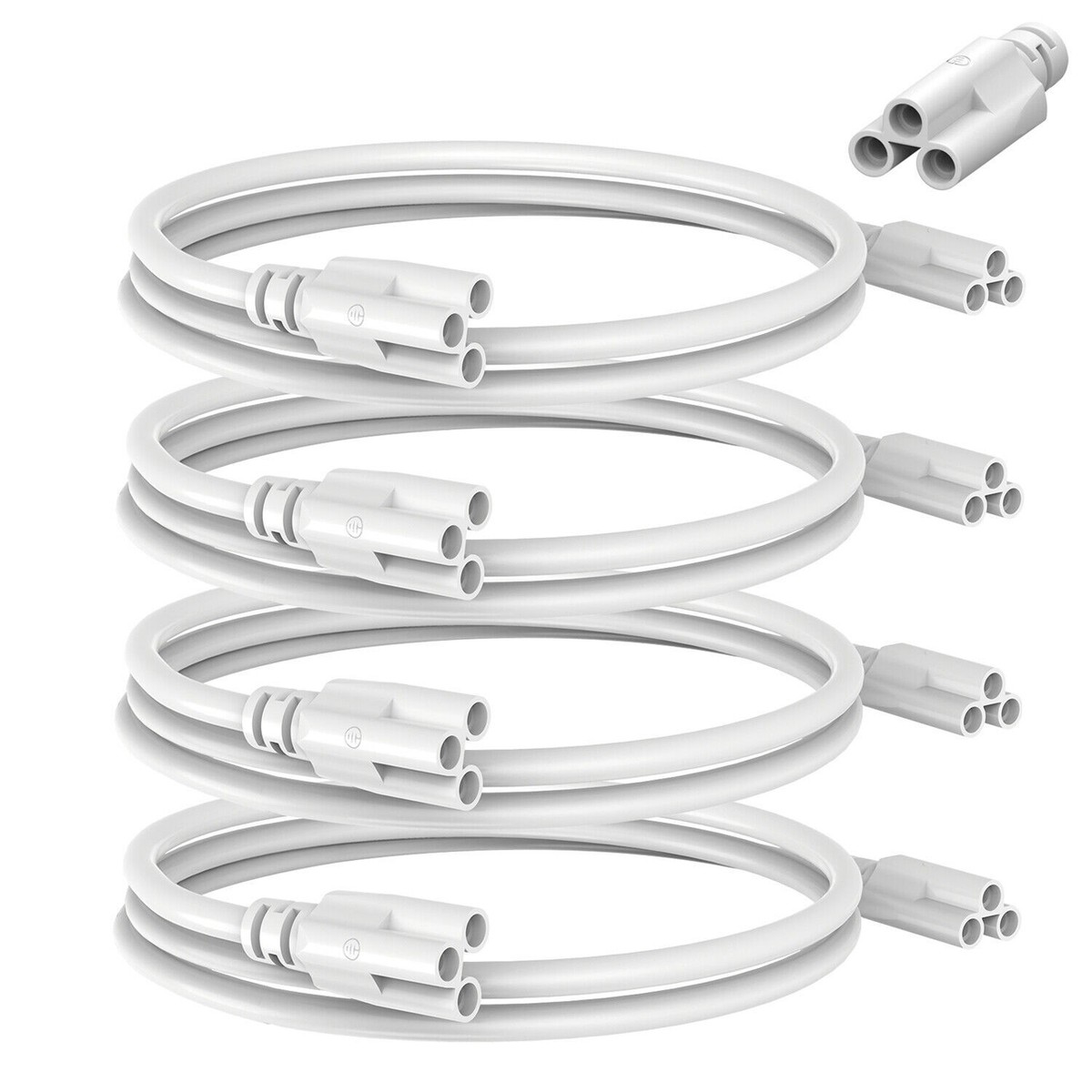 Flexiable Double End 3Pin LED Tube Connector Cable Wire, T4 T5 T8 Extension Cord For Integrated LED Fluorescent Tube Light Bulb