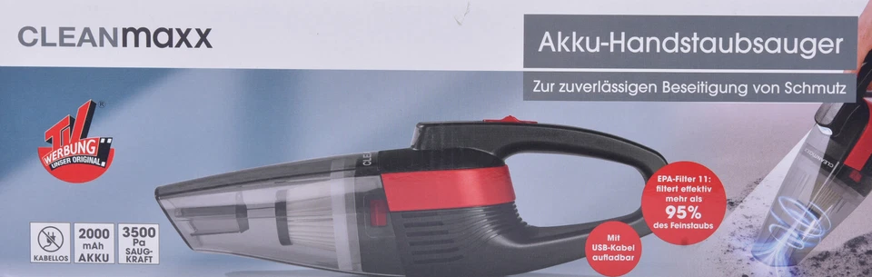 Akku Handstaubsauger Kabellos Staubsauger mit 2 Aufsätzen EPA-Filter 600ml - Bild 4 von 4