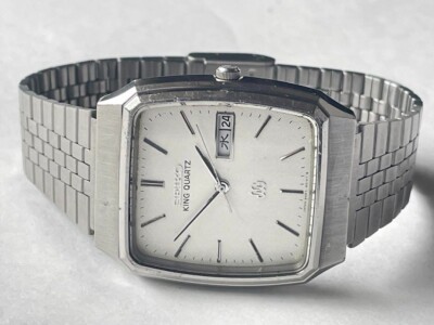 WORKING! SEIKO 1970s King Square Wristwatch 9923-5010