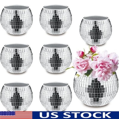 Disco Ball Vase Set of 8 Multi-Purpose Decorative Holders Flowers Events New