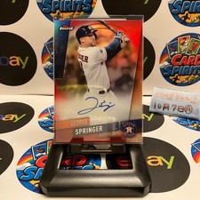 2019 Topps Finest George Springer 1/5 Houston Astros Red Refractor Auto Card