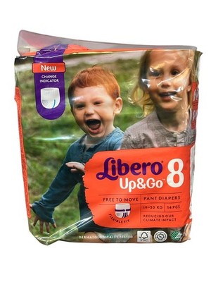 Libero Up&Go Diapers Size 8 - 3 Pull-Up 19-30kg 3 PACKS of 14 TOTAL. 42 PCS.