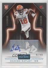 2018 Panini Playbook Rookies Signatures Platinum 42/49 Damion Ratley Auto a8r