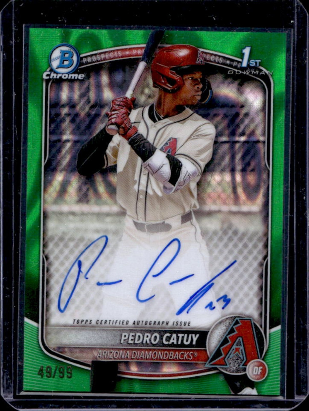 2025 Bowman Chrome Pedro Catuy Auto Green Lava Refractor 1st #49/99