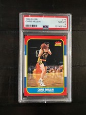 1986 Fleer Basketball #77 Rookie Card Chris Mullin PSA 8 RC. rookie card picture