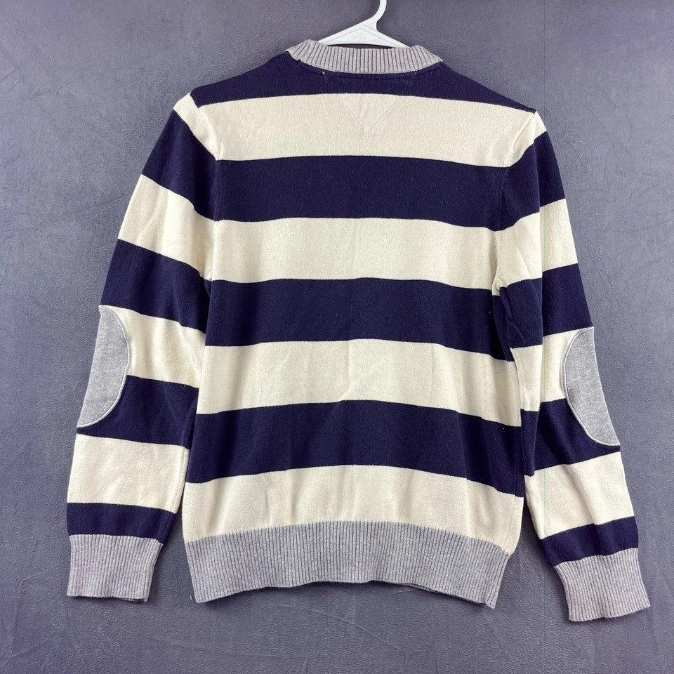 Tommy Hilfiger Rugby Sweater Kids Large (16-18) Blue White Preppy Academia Knit - Image 2 of 4