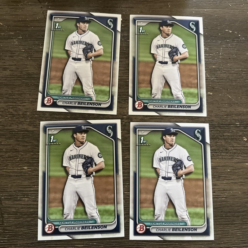 Charlie Beilenson 2024 Bowman 1st Draft Paper #BD-132 Seattle Mariners Lot Of 4