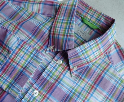 Eton Slim Check Shirt Size 41/16 Pink Blue Red Pocket - Image 1 of 4