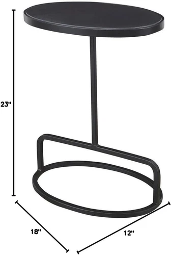 Elegant  Jessenia Black Marble Accent Table for Modern Decor - Picture 2 of 5