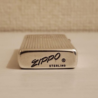 1989 SLIM ZIPPO Sterling Silver Pocket Lighter Script Logo Solid 