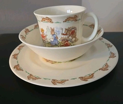 Vintage Royal Doulton 3 Piece Bunnykins Child Set-Plate,Cup, Bowl, Bone China 