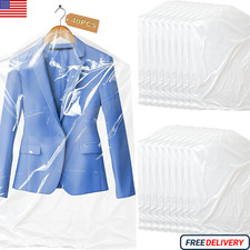 40 Pcs Dry Cleaner Clothes Covers Plastic Clear Garment Bags for Clothes 60X90Cm