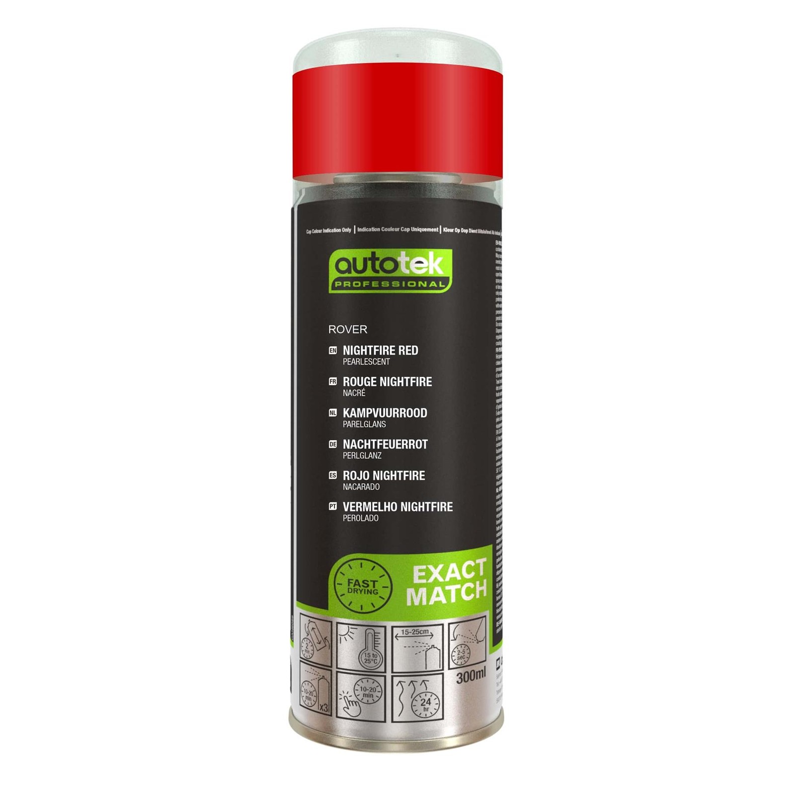 Autotek Rover Nightfire Red Fast Drying Aerosol Spray Paint 300ml