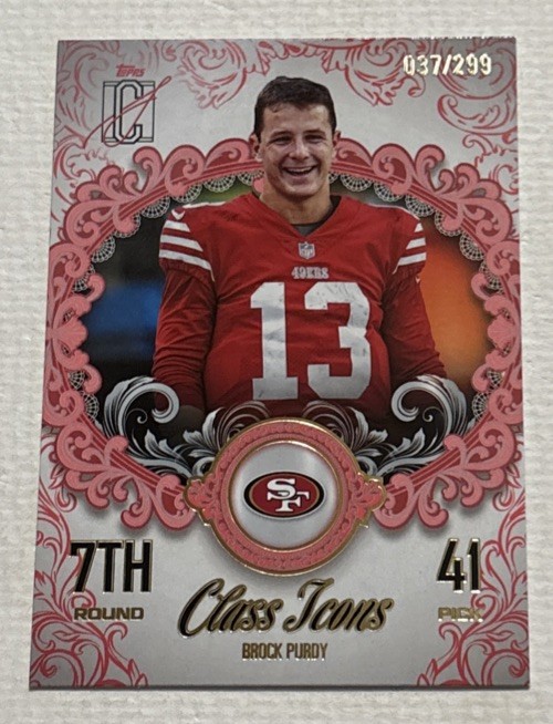 Topps Signature Class 2025 Brock Purdy Class Icons CI-12 #/299 49ers- PINK