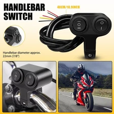 Motorcycle Handlebar 7/8" Switch ON/OFF Mount Push Dual Button 12V Fog Headlight