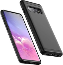 Heavy Shockproof Case for Samsung Galaxy S10, Rugged Protective Phone Cover Bla