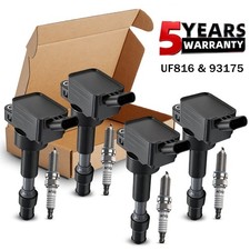 UF816 Ignition Coil Pack 27300-2E601 and Iridium Spark Plugs Set of (4)