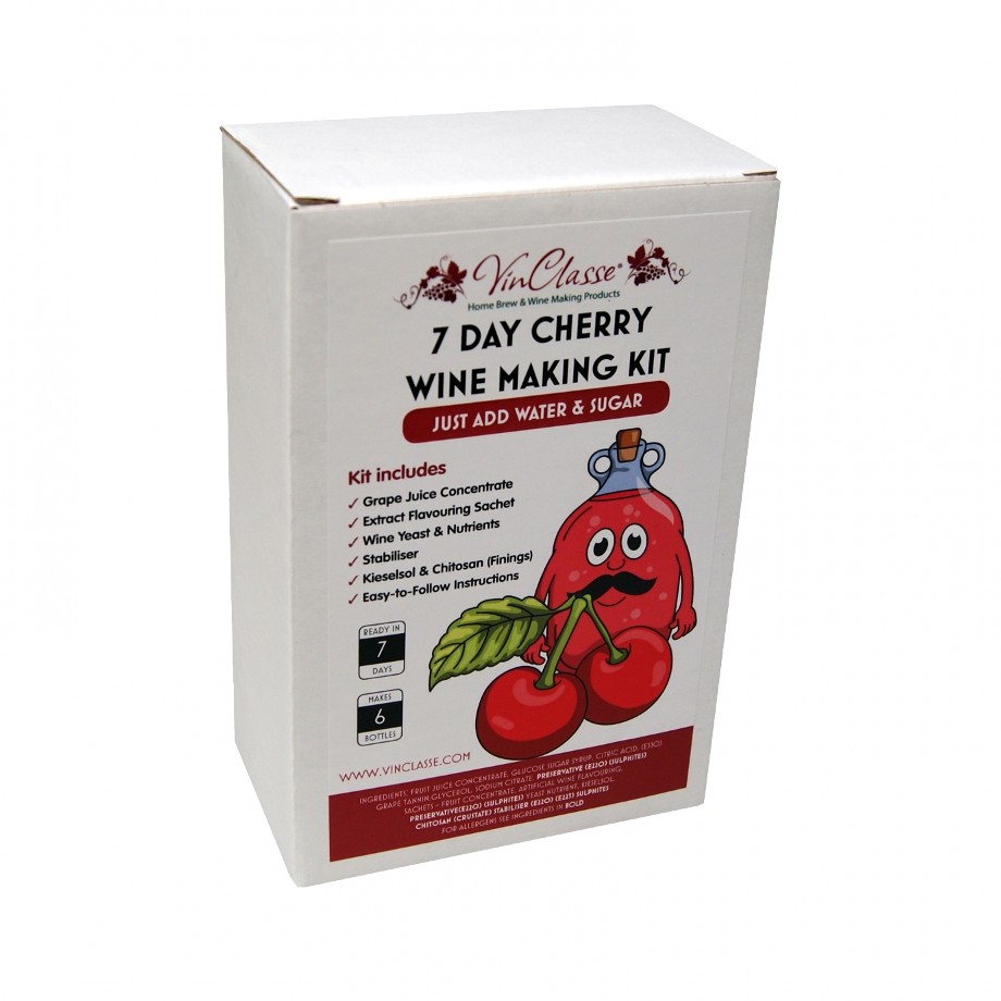 Vinclasse Fruit Wine Homebrew Ingredient Kit - Cherry - 6 Bottle - 7 Day