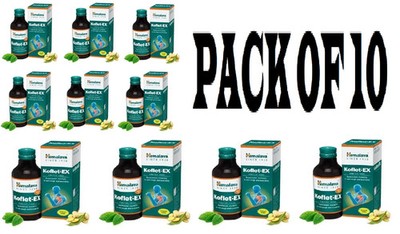 Himalaya Koflet EX Syrup 100ml Pack of 10 Herbal Support for Throat Comfort