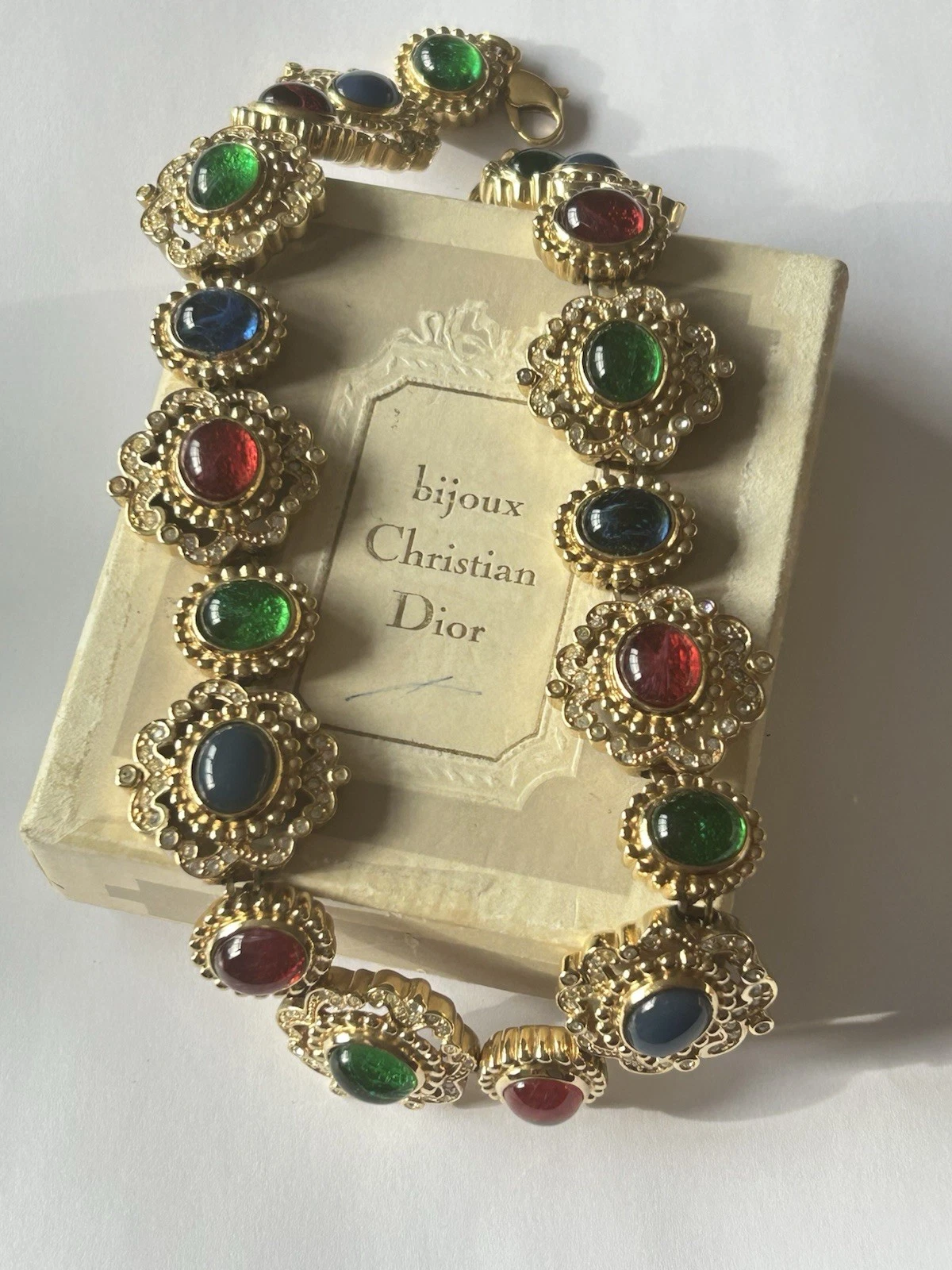 Collana cabochon multicolore Christian Dior vintage