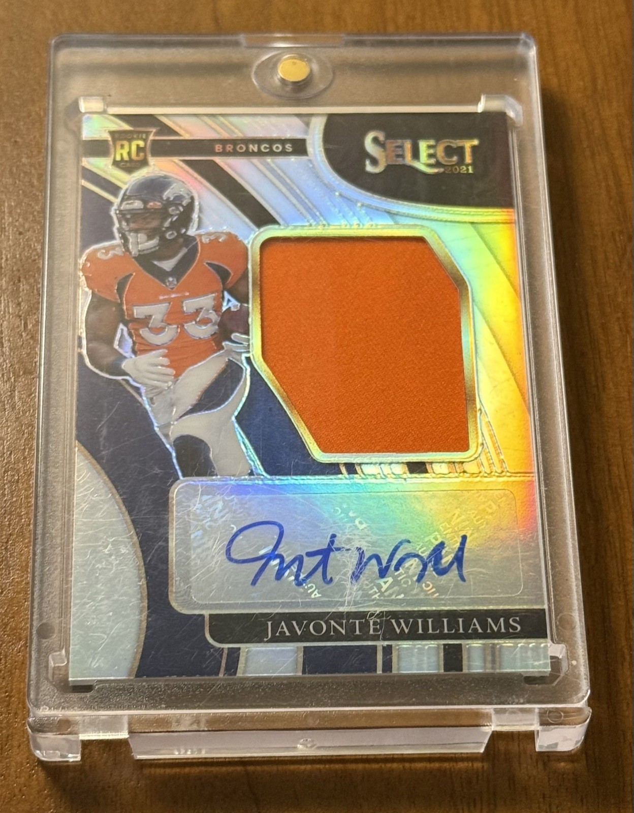 Javonte Williams Panini Select Jumbo Rookie Signature Swatches #JRSJWI Base