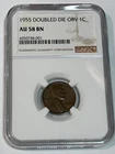 1955 AWESOME DOUBLE DIE OBVERSE NGC AU-58 BN SHOULD HAVE BEEN GRADED HIGHER WOW