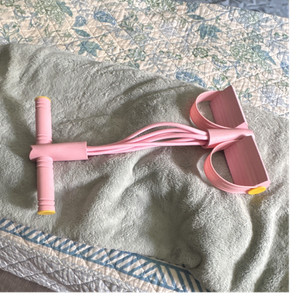 Pink Resistance Band Exerciser w/ Foam Handles, Rubber & Foam, 1 Piece