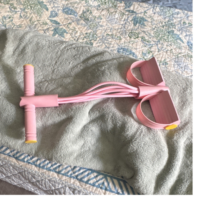 Pink Resistance Band Exerciser w/ Foam Handles, Rubber & Foam, 1 Piece
