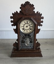 Antique Clock Ansonia Clock Company Eight Day Beaver Strike Working Please Read 