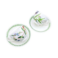 Portmeirion Botanic Garden Tea Cups & Saucers Set Of 2 Forget-Me-Not & Veronica