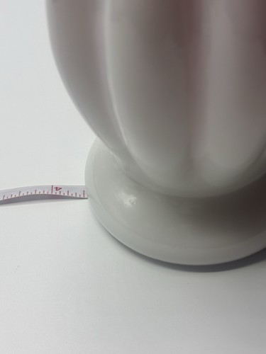 Fenton Milk Glass Pitcher Vase Peach Crest Melon 9” MCM Ruffle Vintage - Picture 11 of 11