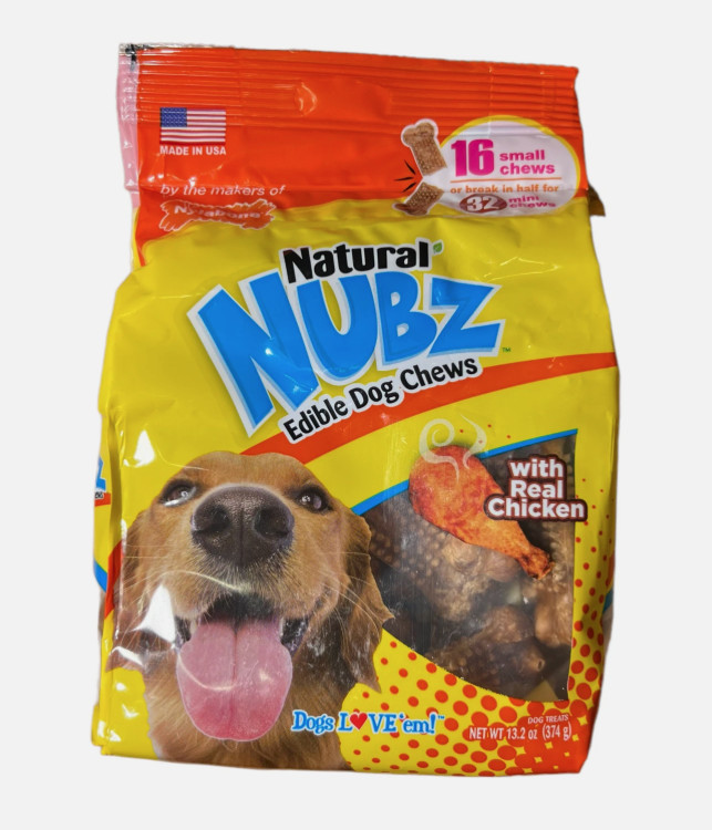 Natural NUBZ Edible Dog Chews 16 Small Dog Treats by Nylabon