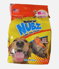 Natural NUBZ Edible Dog Chews 16 Small Dog Treats by Nylabone Exp: 11/10/2026