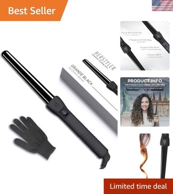 1 Inch Ceramic Curling Iron with Negative Ion Technology for Frizz-Free Curls