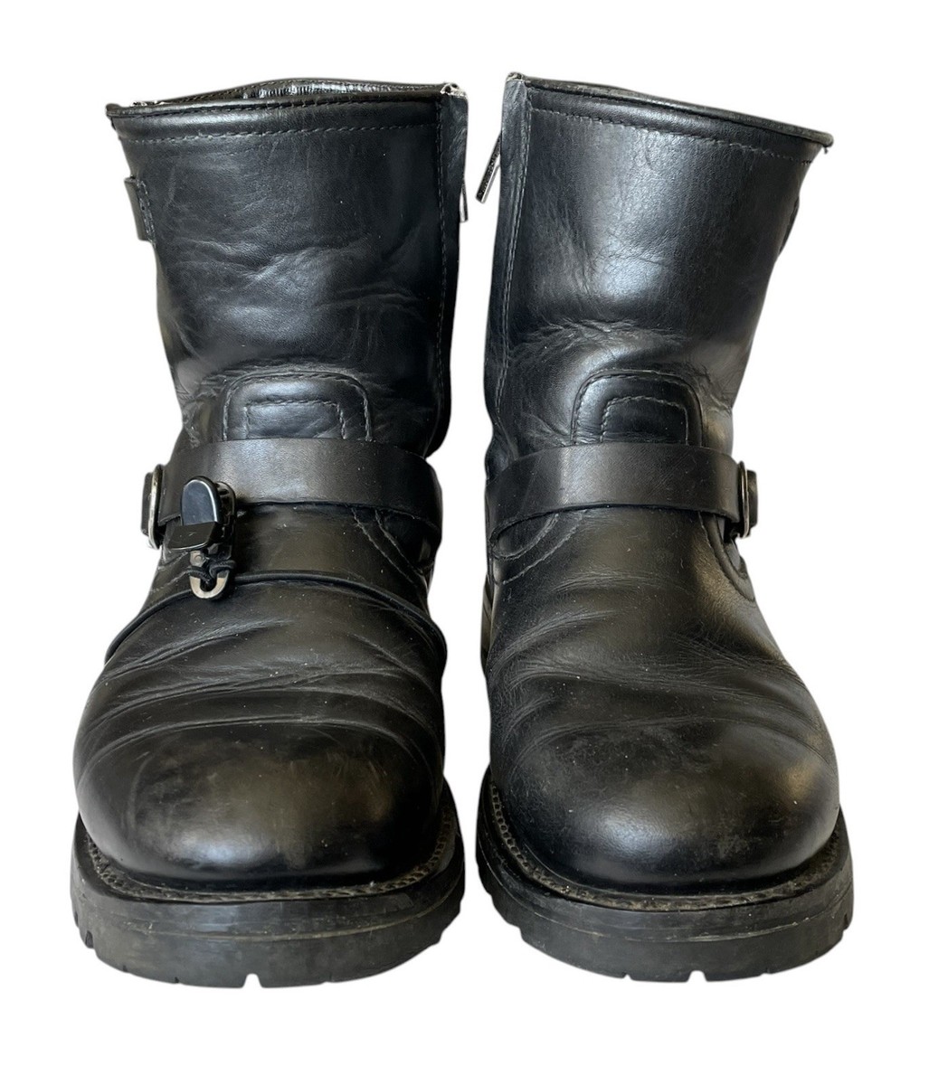Harley Davidson Mens 98403 Black Leather Zip Conductor Biker Boots