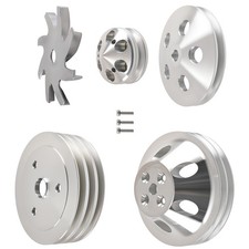 Crankshaft Water Pump Pulley For Small Block Chevy 283-350 Aluminum Kit Crankshaft Water Pump Pulley For Small Block Chevy 283-350 Aluminum Kit