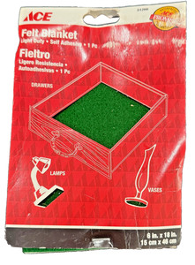 Vintage Ace Hardware Self-Adhesive Felt Blanket Sheet Green 6x18 NOS 5126