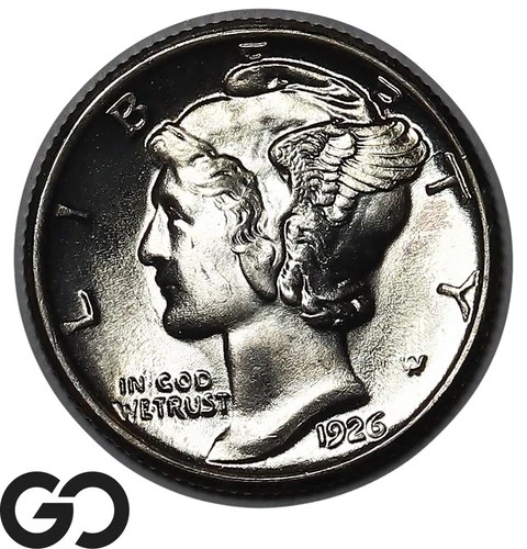 1926 Mercury Dime Full Split Bands, Premium Quality Superb Gem BU++
