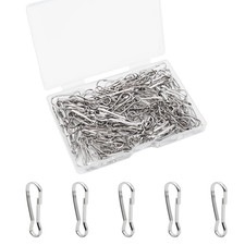 100 Pcs 25mm/1inch 304 Stainless Steel Spring Snap Hook, Rust-Proof Lanyard Snap