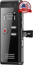 64GB Grabadora Espia De Voz Audio Digital Microfono Grabacion Grabador NUEVO US