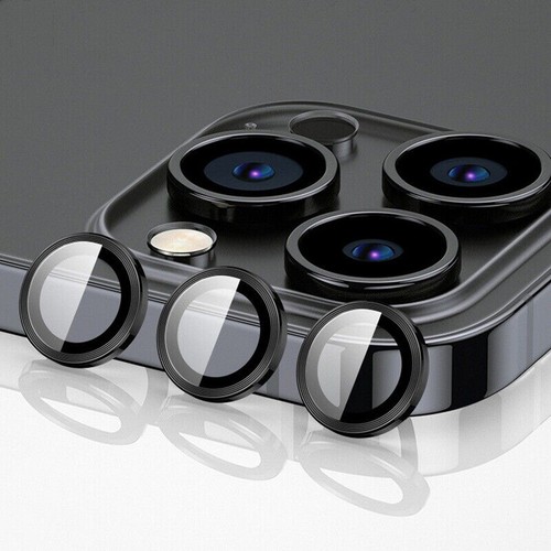 Metal Tempered Glass Film Lens Protector Ring For iPhone 15 14 13 12 11 Pro Max - Photo 15 sur 23